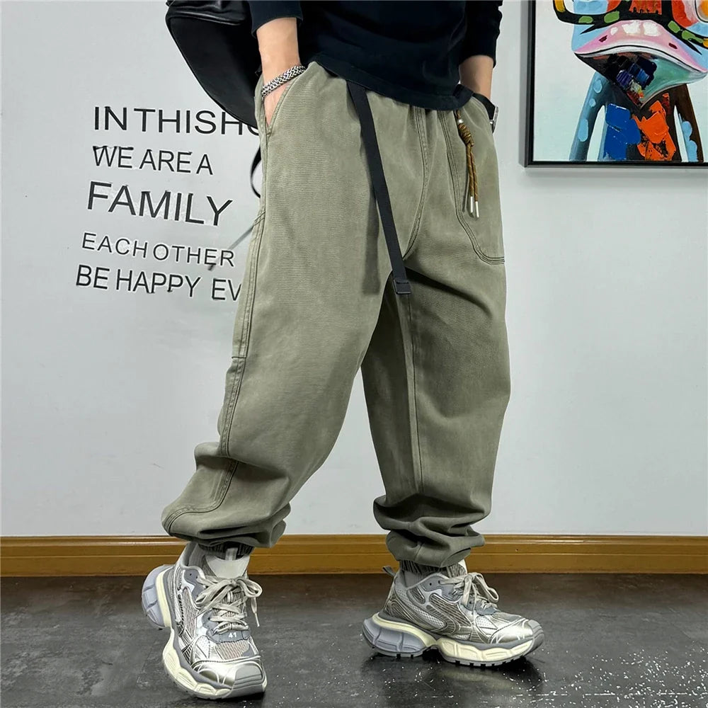 Japanese Streetwear High Quality Baggy Cargo Pants Harajuku Casual Men Clothing Plus Size Joggers Fashion Loose Work Trousers