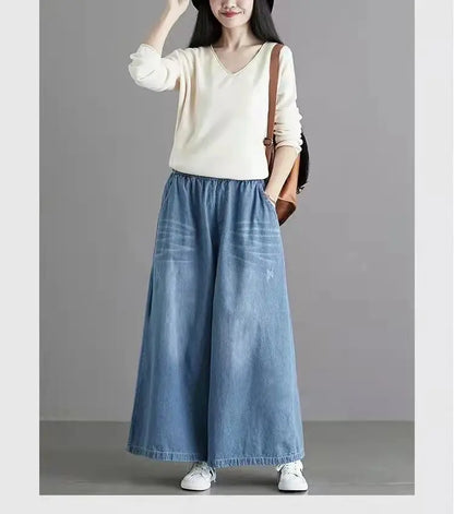 2024 baggy jeans Women y2k New Casual Streetwear Denim Pants Wide leg Street Style Vintage High Waist Pockets ripped Jean Femme