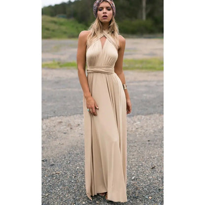 Sexy Women Multiway Wrap Convertible Boho Maxi Club Red Bandage Long Dress Party Bridesmaid Infinity Robe Longue Femme