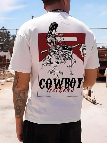 Men's Simple Print Crew Neck Short Sleeve Mens Clothing T-shirts Tee Shirt Homme New in Top & Tees Mens Pullover T-Shirt 50235