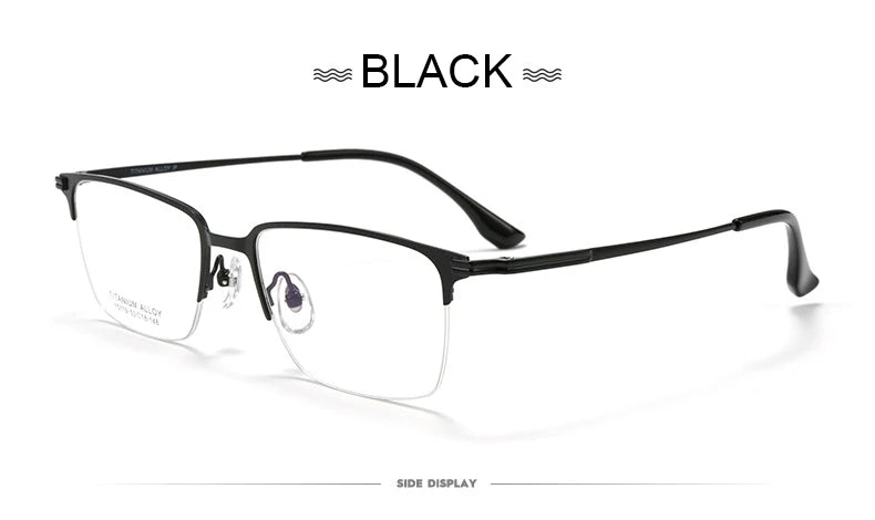 Pure Titanium Half Frame Business Eyeglasses Frames Anti-blue Light Reading Glasses Men's Customized Prescription X15119B