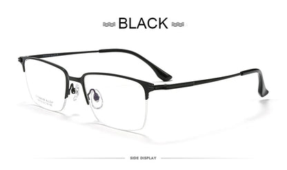 Pure Titanium Half Frame Business Eyeglasses Frames Anti-blue Light Reading Glasses Men's Customized Prescription X15119B