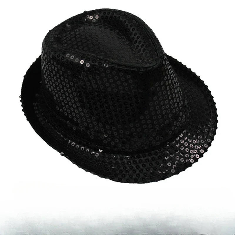 British Top Jazz Hat Bucket Hat Men Women Stage Performance Sequin Hat Shining Christmas Fedoras Party Parent  Hat Hollween