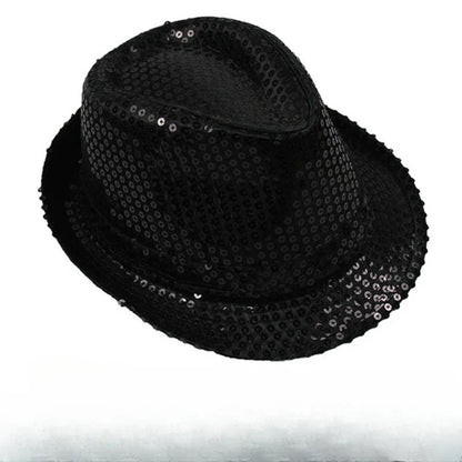 British Top Jazz Hat Bucket Hat Men Women Stage Performance Sequin Hat Shining Christmas Fedoras Party Parent  Hat Hollween