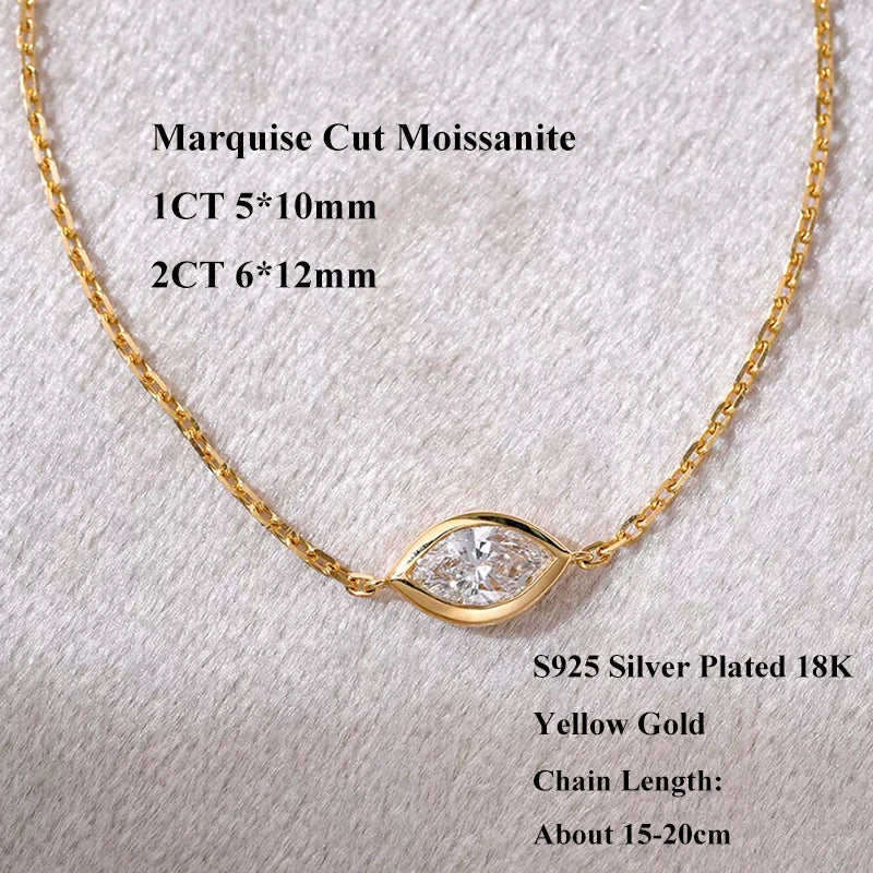 1/2CT Bezel Set Pear Oval Cut Moissanite Solitaire Link Bracelet Women S925 Silver Dainty Diamond Bridal Wrist Chain Gift