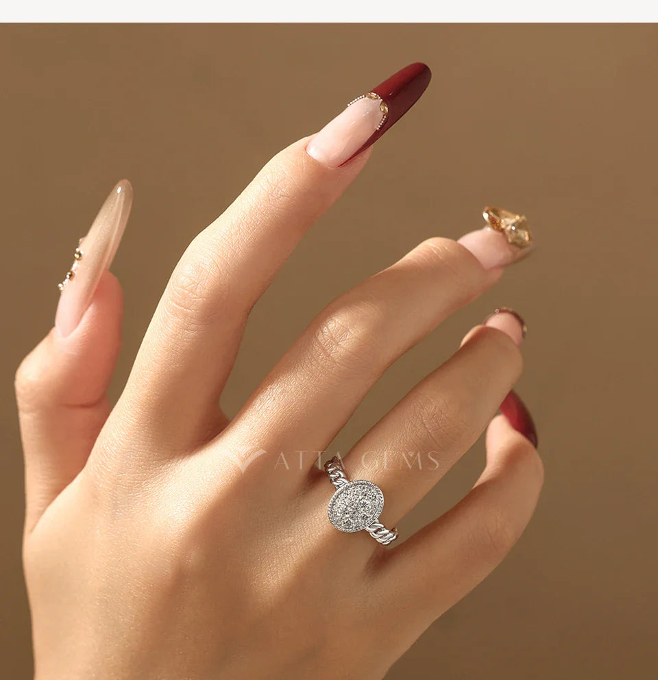 New Original Full Moissanite Rings for Women s925 Sterling Silver Ring  Fried Dough Twists Light Luxury Wedding Jewelry