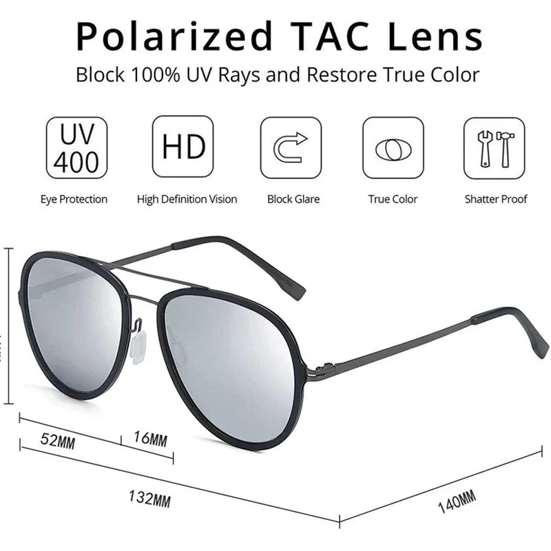 UV400 Protection Urltra-Light Sunglasses for Women Male Classic Sports Driving Polarized Pilot Sun Glasses