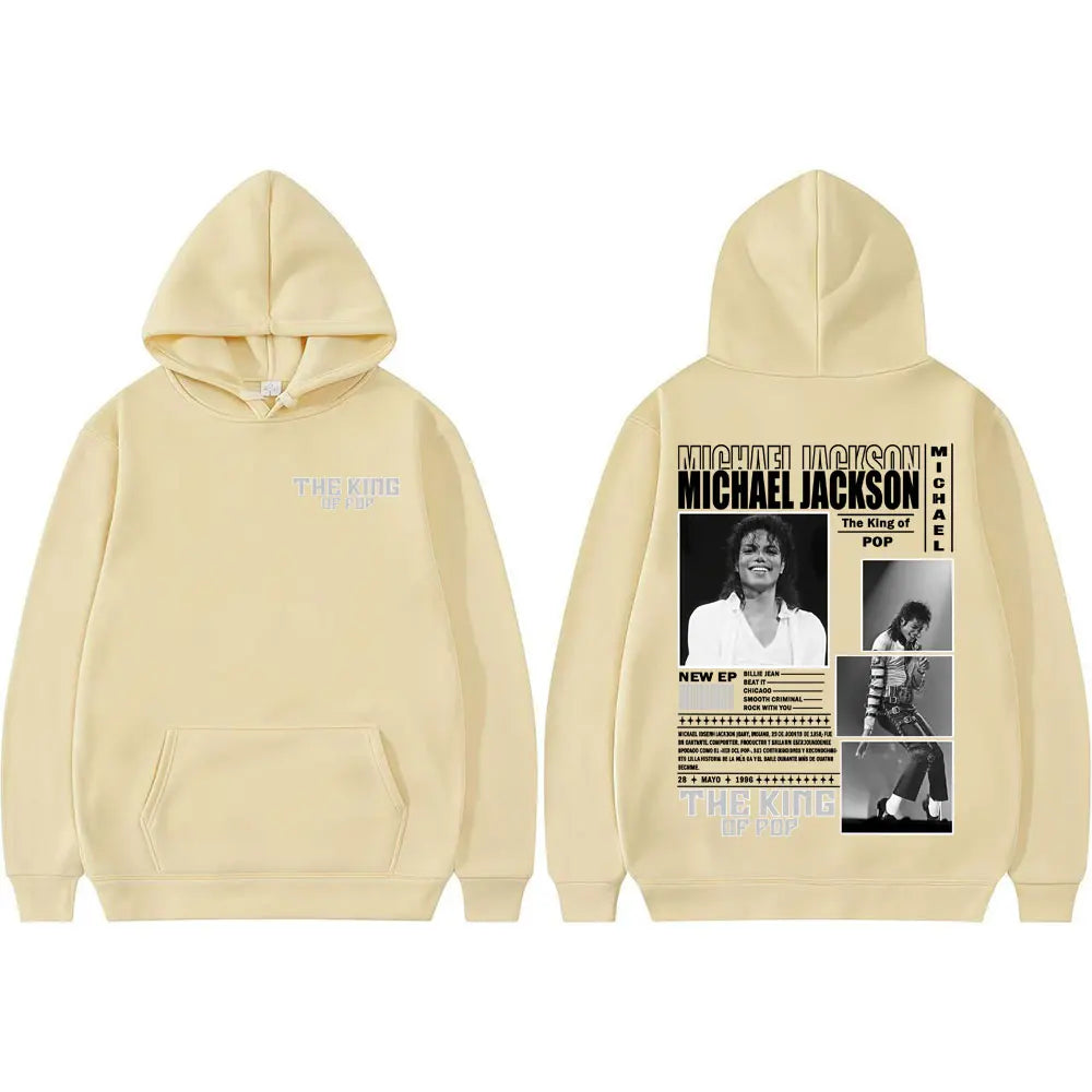 King of Pop Michael Jackson Bad Era Hoodies Men Women Fashion Hip Hop High Street Sweatshirt Fleece Casual Long Sleeve Pullovers