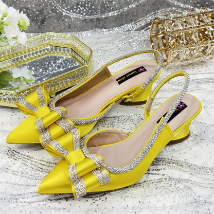 2025 New Olive Green Pointed Toe INS Party Wedding Italy Design Women's High Heels Shoes and Bag to Match Italian