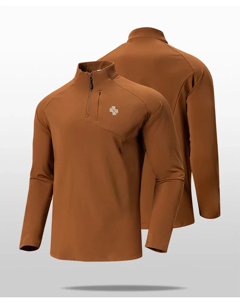 Autumn/Winter New Men's Outdoor Sports With a Base Shirt Running Skiing Mountaineering Fitness Sports Long Sleeve T-Shirt