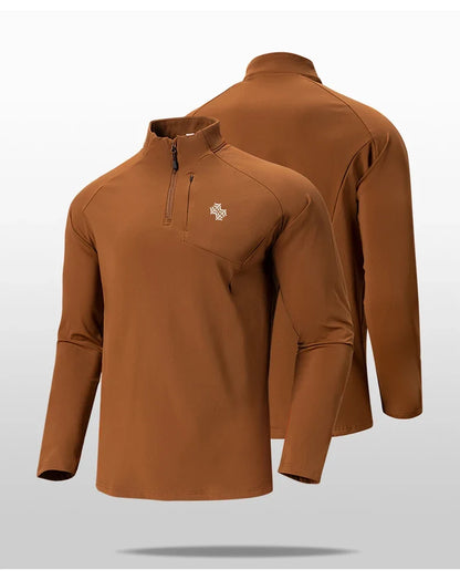 Autumn/Winter New Men's Outdoor Sports With a Base Shirt Running Skiing Mountaineering Fitness Sports Long Sleeve T-Shirt