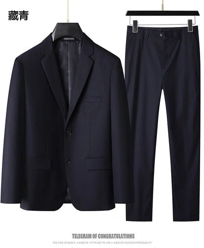 High-End Large Size Men's Three-Piece Suit Set - Business Formal Wedding Dress Coat Vest Trousers Combo for Plus Size Men