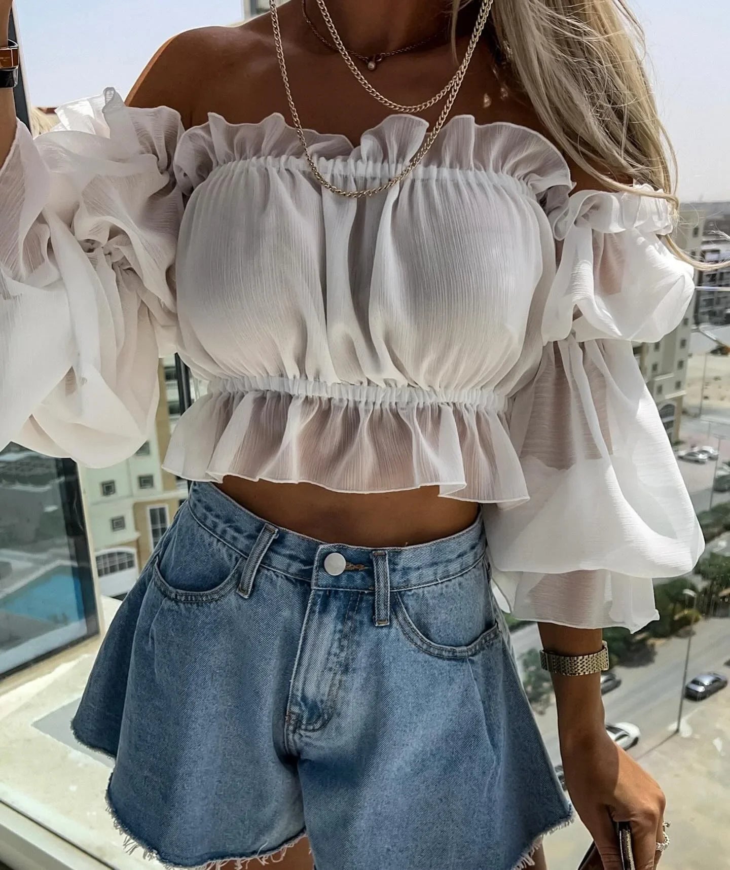 2026 New Summer Women's High Waist Umbrella Denim Shorts Jeans Hot Pants Shorts Feminino Ropa Mujer