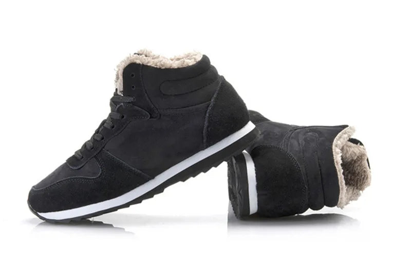 Men Boots Waterproof Winter Boots Men Lightweight Hight Top Leather Shoes Plus 48 No Slip Warm Snow Boots Plush Women Footwear