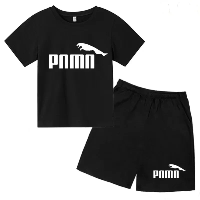 Des vêtements esthétiques pour les enfants de 3 à 12 ans, T-shirt imprimé avec des lettres, blouse à manches courtes et pantalon