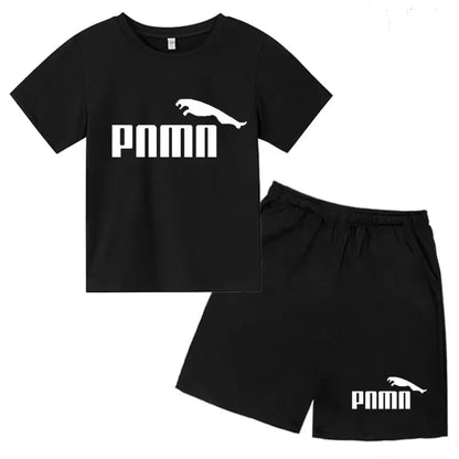 Des vêtements esthétiques pour les enfants de 3 à 12 ans, T-shirt imprimé avec des lettres, blouse à manches courtes et pantalon