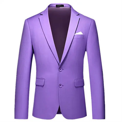 2026 New Men's Green Suit Jacket, Two Button V-Neck Coat, Wedding Party Formal Dress Tops Blue Red Yellow Green Blazers