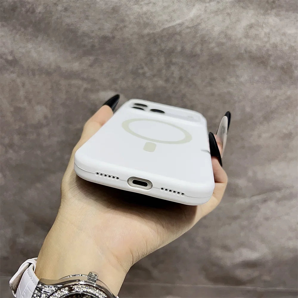 غطاء هاتف سيليكون مغناطيسي فاخر أصلي رسمي متوافق مع MagSafe لهواتف iPhone 17 16 15 14 13 12 11 17 Pro Max لا غنى عنه