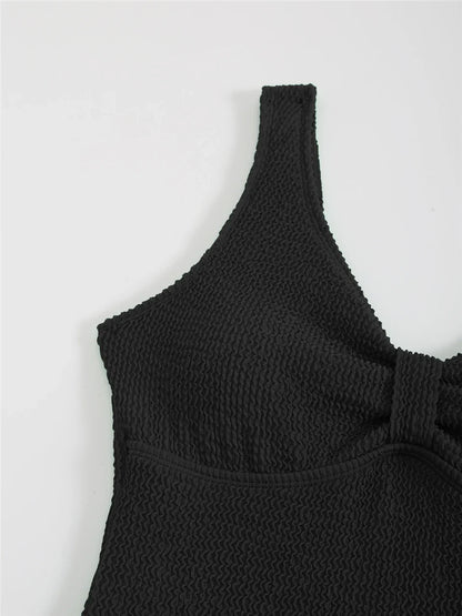 Slim V Neck Swimsuit Women 2025 New One Piece Vacation Swimwear Solid Bodysuit Female Bathers Swimming Monokini Summer Beachwear