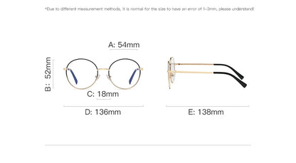 Retro Round Myopia Prescription Glasses Hyperopia for Women Reading CR39 Anti Blue Light Optical Eyeglasses Frame PFD3082