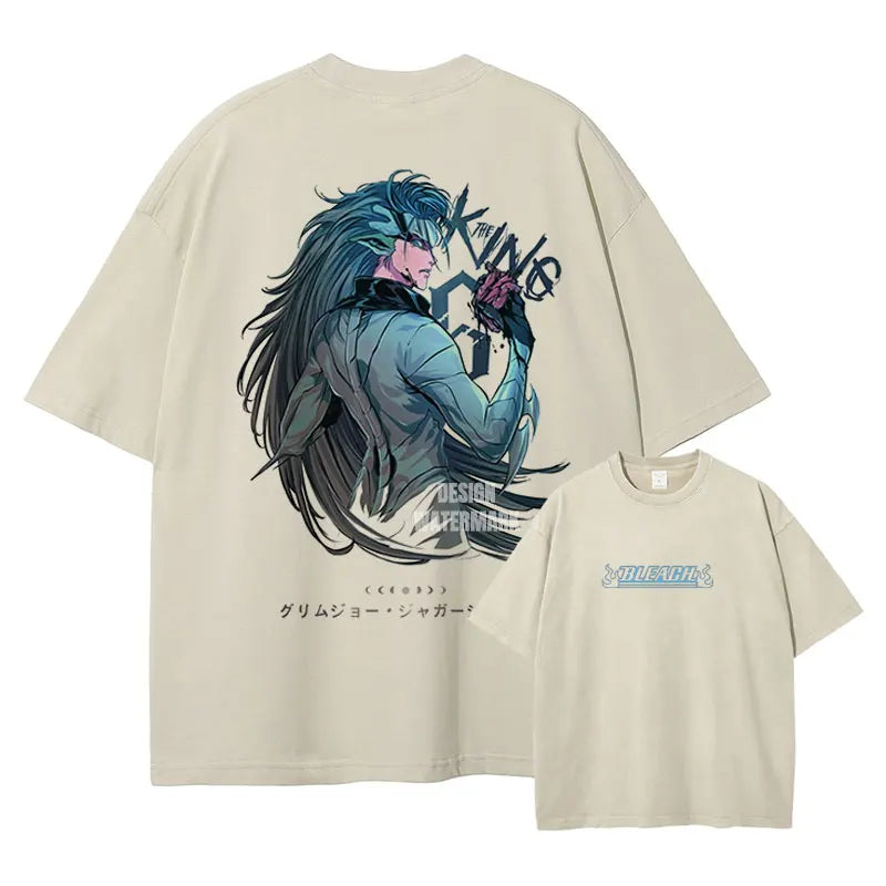 Japan Anime Bleach Aizen Sousuke Graphic Tee Men Oversized Washed Tshirts Manga Casual T Shirt Harajuku Male Cotton T-shirt