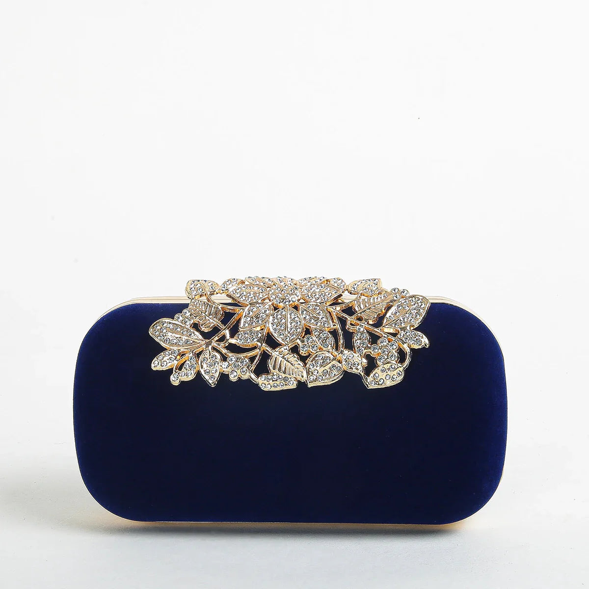 Rhinestone Clutch Bag with Crystal Floral Clasp Women Evening Handbag Formal Party Purse