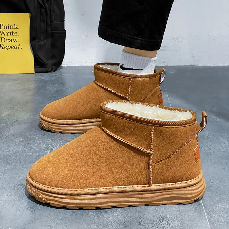 2025 Winter Snow Boots for Men New Fashion Australia Boots 39-47 Classic Top Quality Suede Leather Ankle Boots Warm Mens Shoes