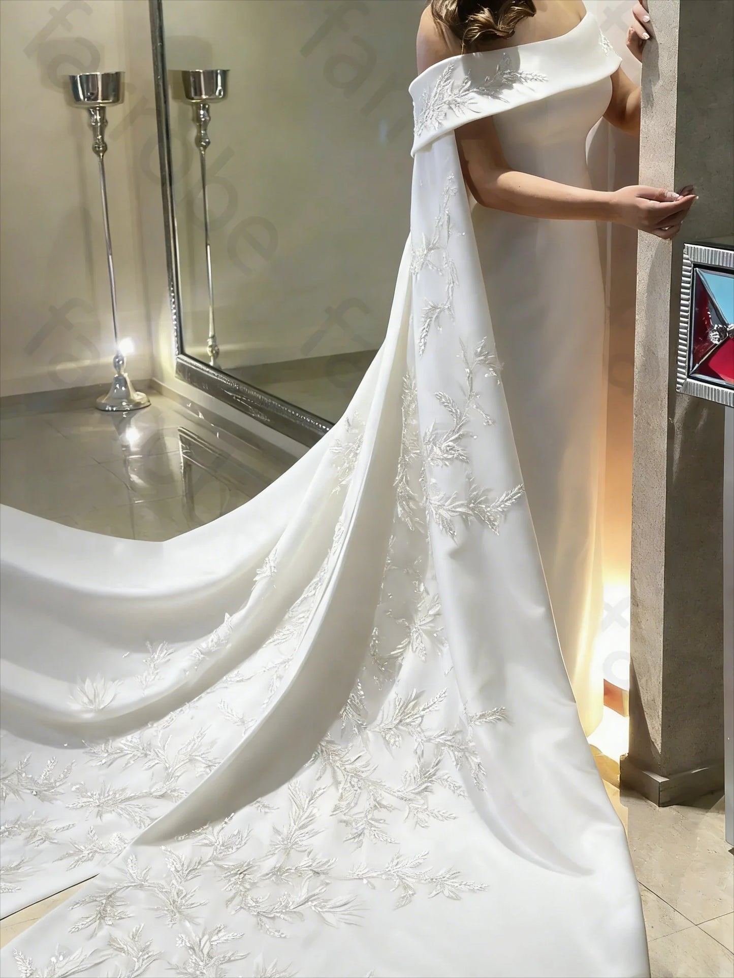 Customized Ankle Length Sheath Evening Party Gowns Women Beaded Applique Long Wrap Prom Dresses Zipper Back Vestidos Des