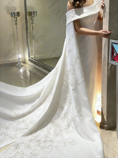 Customized Ankle Length Sheath Evening Party Gowns Women Beaded Applique Long Wrap Prom Dresses Zipper Back Vestidos Des