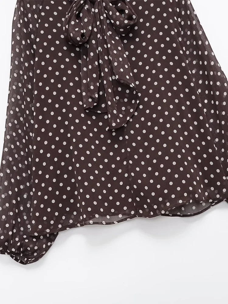 Polka Dot Printed Women Shirt 2026 Spring New Bow Tied Blouse Woman Tops Lady Ruffles Long Sleeve Loose Elegant Blouses Top ﻿