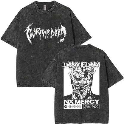 Anime Dorohedoro Kaiman Washed T-Shirt Men's Women Clothing Hip Hop Gothic Y2k T-Shirt Oversized Short Sleeve Cotton Tees Tops