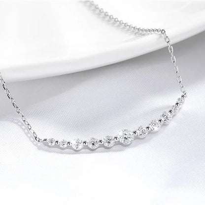 Total 1.1ct 100% All Moissanite Necklace for Women Sparkling Lab Diamond Pendant Jewelry 100% S925 Sterling Silver