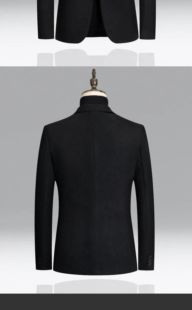 Brand Business Casual Wool Blazer Men 2026 Autumn and Winter New Solid Men Blazer Regular Fit Long Sleeve Blazers for Men