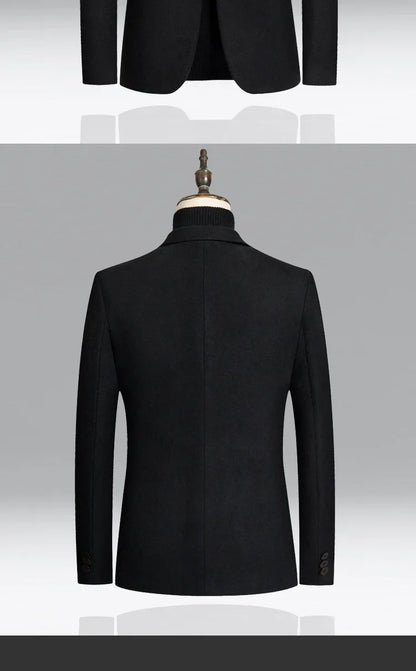 Brand Business Casual Wool Blazer Men 2026 Autumn and Winter New Solid Men Blazer Regular Fit Long Sleeve Blazers for Men