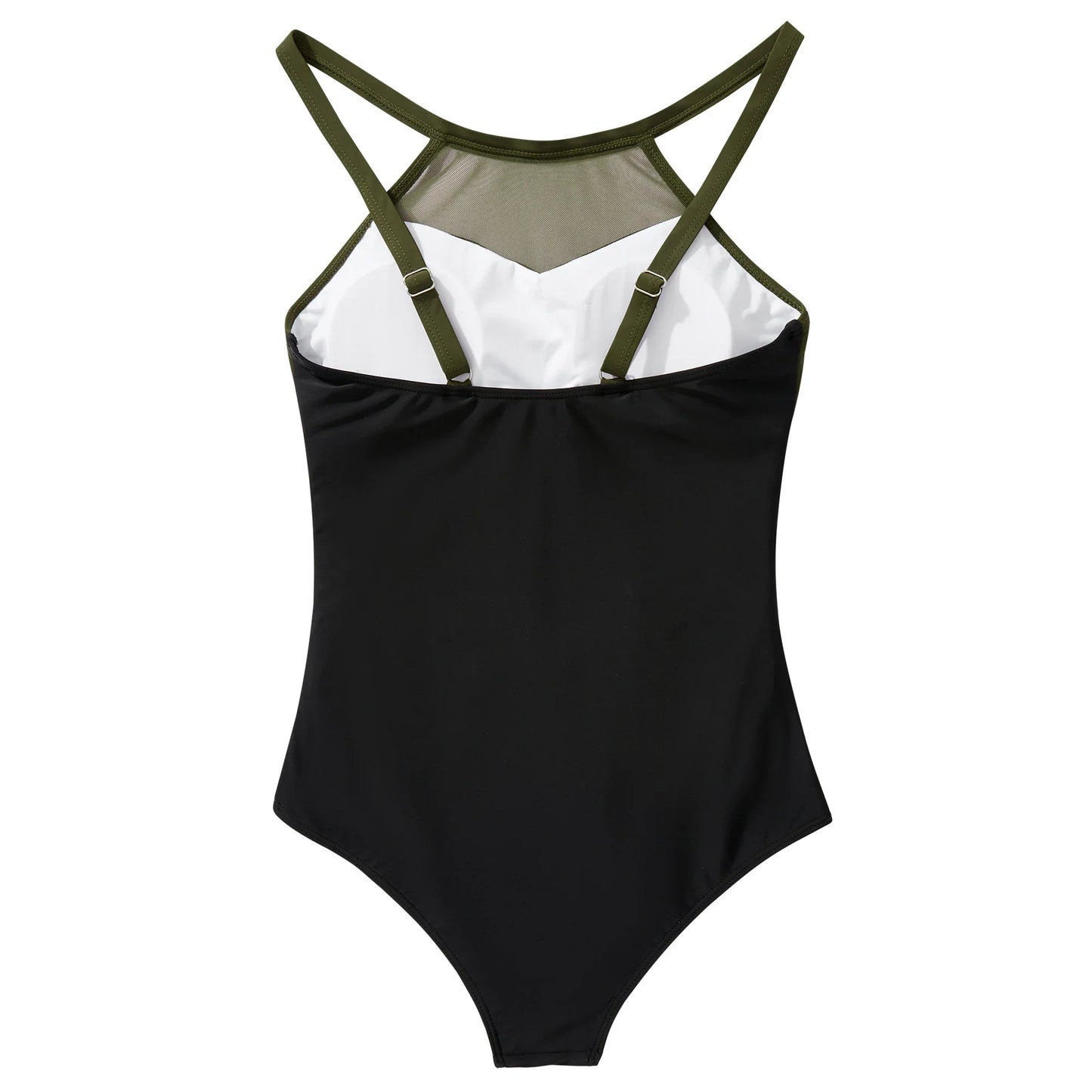 XL Size One Piece Swimsuit Women Mesh Hollow Out Swimwear For Women Solid Padded Push Up Plus Size Summer Bathing Suits Female