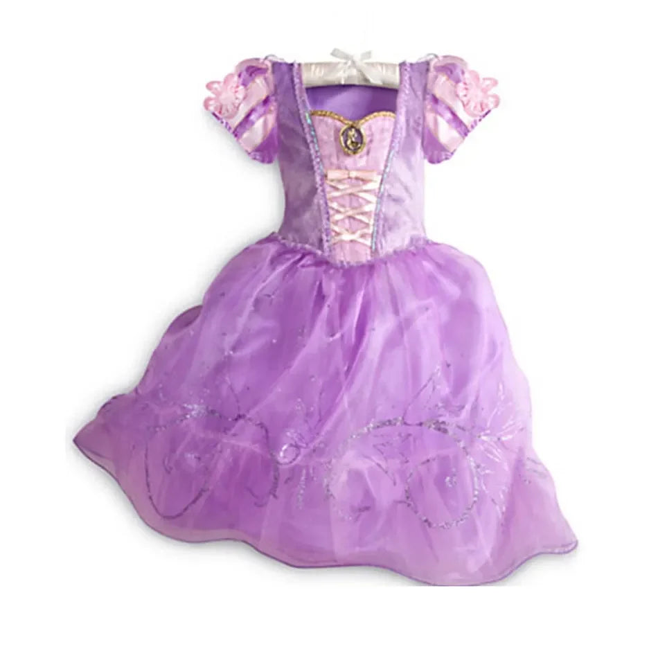 Children Princess Costume Party Fancy Flower Vestido New 2024 Christmas Birthday Carnival Dress Up Rapunzel Belle Disguise Frock