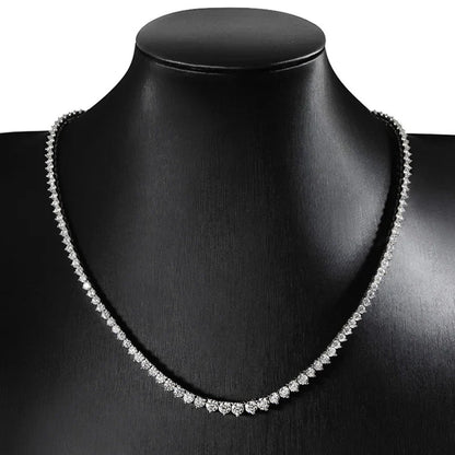 3 Claw D VVS1 Moissanite Tennis Necklace s925 Sterling Silver 18k White Gold GRA Certified Wedding Necklaces for Women