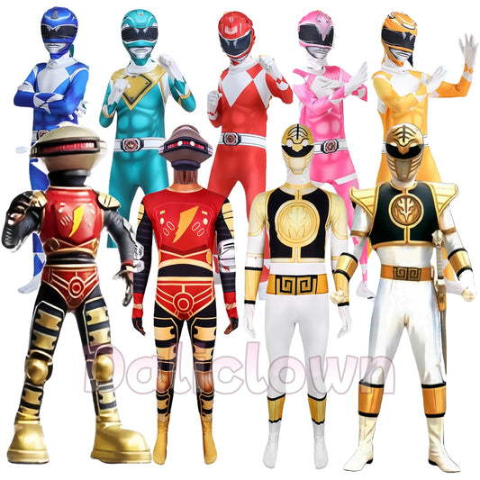 Morpher Power Superhero Cosplay Costume Kids Alpha Samurai Sentai Shinkenger Rangers Cosplay Halloween Party Jumpsuit Mask Suit