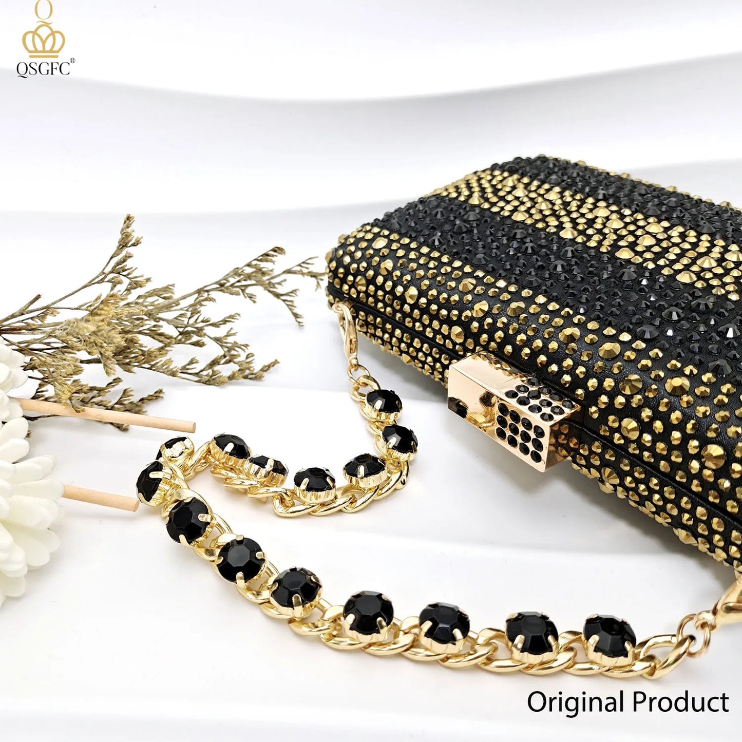 Ladies High Quality Women's Pumps Black Gold Shoes and Bag Set DURABLE OUTSOLE Italian Fashion Design For Nigeria Wedding