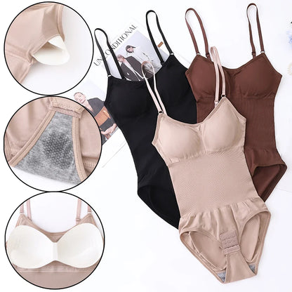 Shapewear Bodysuit for Tummy Control Women Hooks Crotch Body Shaper Stree Jumpsuit with Bras Abdomen Control