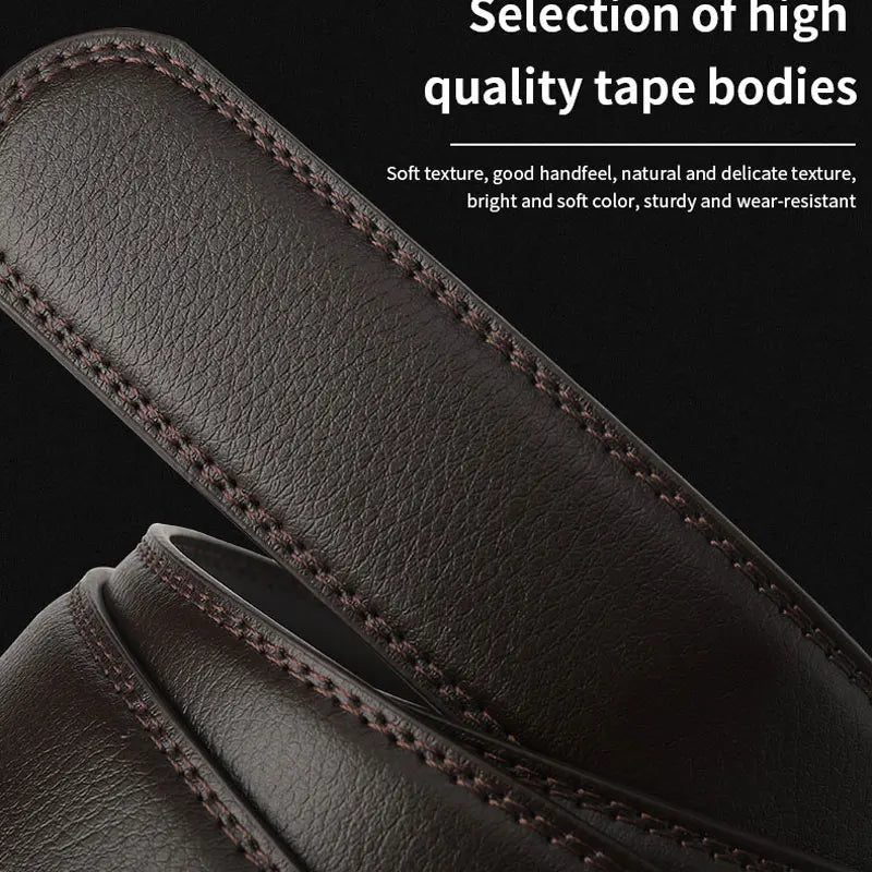 New Men's Belt Automatic Buckle Pants Belt Cowhide Automatic Buckle Formal Business Men's Belt With Suit Belt