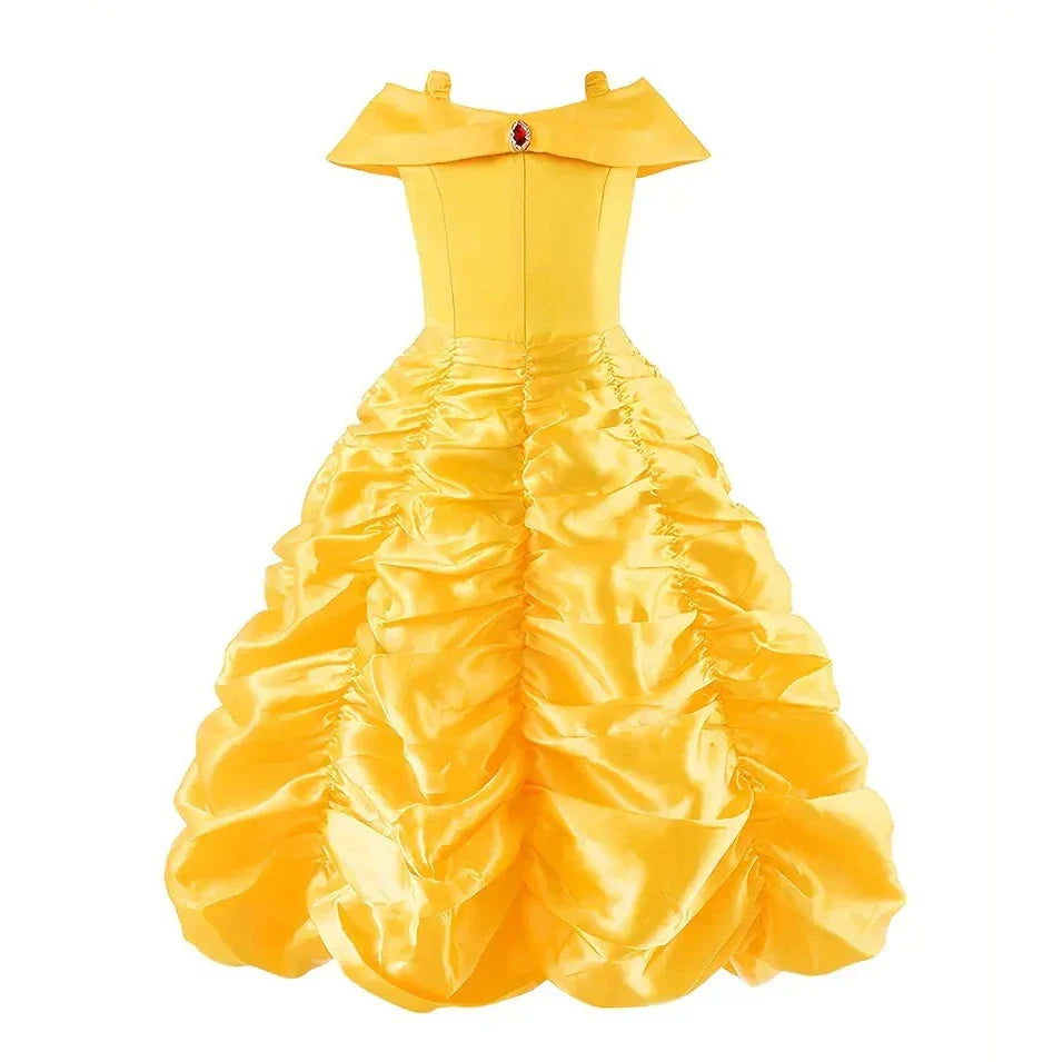 Girls Princess Dress Kids Elsa Anna Snow White Aurora Belle Rapunzel Peach Halloween Costume Children Birthday Party Clothes