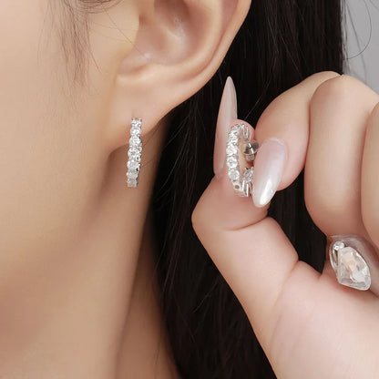 2.6cttw D Color Certified Moissanite Hoop Earrings for Women Sparkling Full Diamond Sterling Silver 925 Jewelry Wholesale