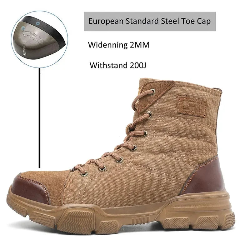 Customizable Steel Toe Boots for Men Work Boots Indestructible Work Shoes Desert Safety Boots Safety Shoes