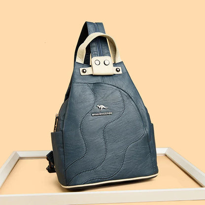 Women Leather Backpacks Zipper Female Chest Bag Travel Back Pack Ladies Bagpack Mochilas School Bags for Teenage Girls Sac A Dos