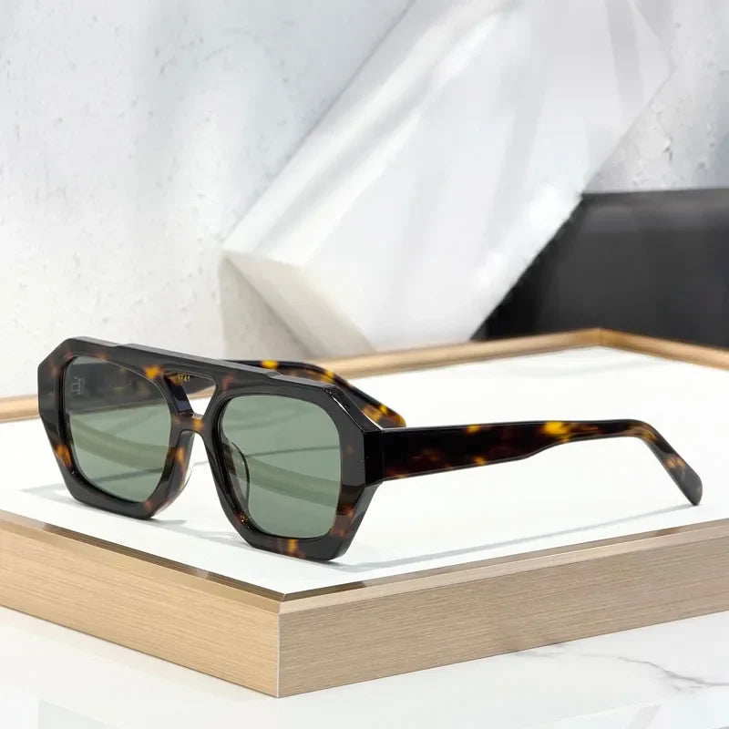 Designer Hollow Thick Acetate Women's Sunglasses Handmade Square Brand Design High Quality Female UV400 Prescription Glasses