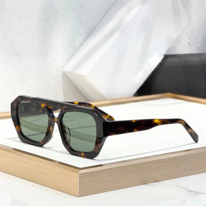 Designer Hollow Thick Acetate Women's Sunglasses Handmade Square Brand Design High Quality Female UV400 Prescription Glasses