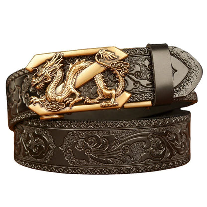 New Retro Fashion Business Men's Belt Western Automatic Buckle Cowboy Casual Style Luxury Brand Punk Belt Men