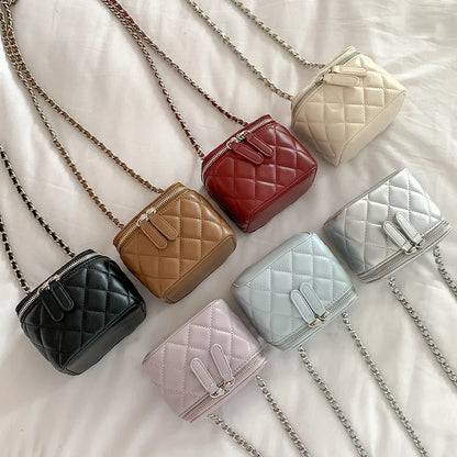 Mini Denim Crossbody Bags for Women 2026 Lingge Chains Shoulder Bag Fashion Brands Box Bag Lipstick Coins Purses and Handbags