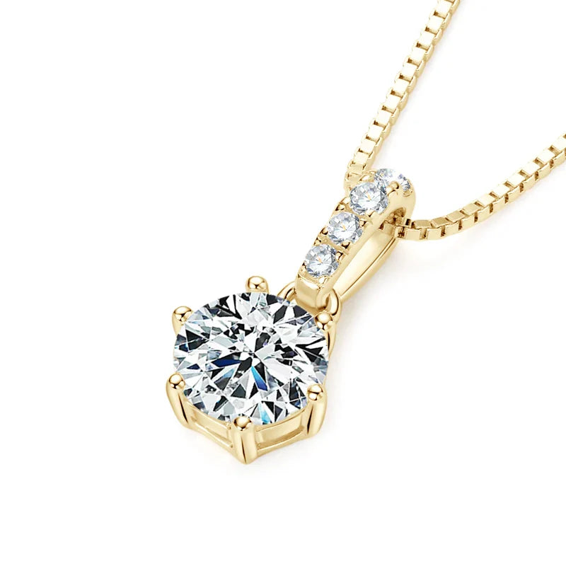 D VVS1 Moissanite Necklace Diamond Pendent 1CT-2CT with Certified 925 Sterling Silver Necklaces for Women Dainty Gifts